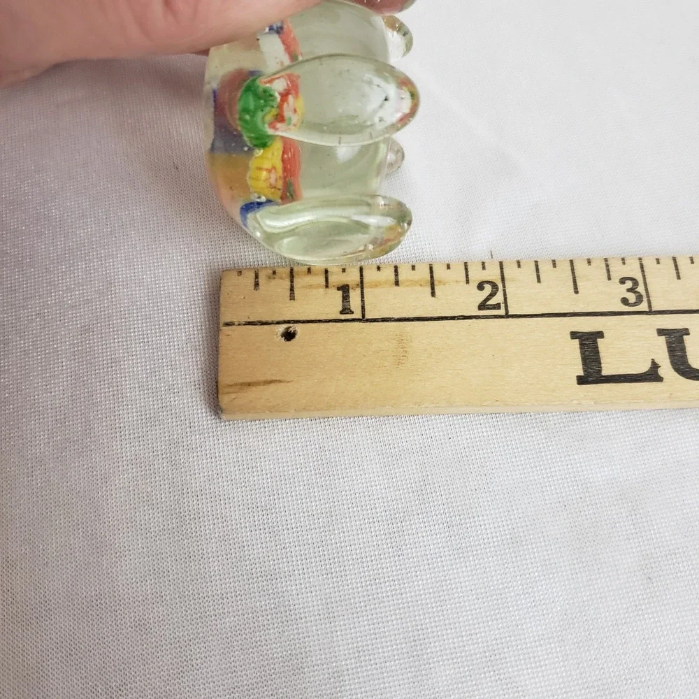 VTG Hand Blown Glass Paperweight Flower‎ Millefiori Pen Rest Chopstick Holder